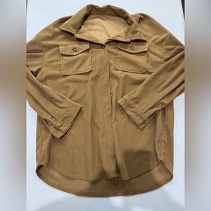 Tan Corduroy Women's Shacket